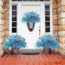 ‌20 Bundles Artificial Flowers for Outdoors‌ with 6 Faux Butterflies, UV Resistant ‌Fake Flowers‌ with Eucalyptus Leaves, ‌Artificial Plants Outdoor‌ for Patio Garden Porch Home Decor (Blue) by CozyNest Decor