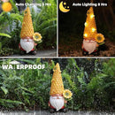 Solar Gnome Garden Decor Outdoor Statue - Gnome Sunflower LED Waterproof Sculptures Lights, Gnome Pond/Yard Statues Outside Decoration, Home, Lawn, Patio, Resin Animal Ornament, Women/Gardening Gift by CozyNest Decor