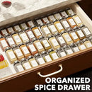 SpaceAid Bamboo White Spice Drawer Organizer, (Need 3" Deep Drawer) Expandable 4 Tier Spices Rack for Cabinet, Kitchen Seasoning Storage Insert (Jars Not Included, From 12" to 23" Wide) by CozyNest Decor