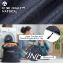 Travel Laundry Bag (2 Pcs - Large + Small) - Foldable Waterproof Washable Wet Dry Bag for Gym, Swimming, Yoga, and Workout Perfect for Dirty Clothes, Bathing Suits, Travel Accessories - Navy Blue by TinyTreasures Baby Boutique
