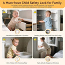 2 Pack Cabinet Locks/Refrigerator Locks Baby Proofing - Child Proof Locks for Drawer, Refrigerator, Fridge, Toilet Seat-No Screws or Tools Required (2 Pack-Pink Locks) by TinyTreasures Baby Boutique