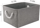 TheWarmHome Large Storage Bins Basket, 2 Pack Grey Fabric Storage Cubes for Changing Table Nursery Livingroom Kidsroom Playroom Toy, Collapsible Storage Baskets for organizing Shelves Closet by TinyTreasures Baby Boutique