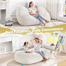 Hobestluk 4FT Bean Bag Chairs Adult Bean Bag with Portable Handle Comfy Large Bean Bag Chair with Removable Cover for Living Room Bedroom or Reading Nook (Stripe White, 4FT) by TinyTreasures Baby Boutique