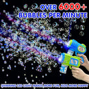 2 Pack Bubble Gun Machine for Kids, Automatic Light Up Bubble Blower with 4 Bottles 10 Bags Refill Solution Bubble Guns Blaster for Toddlers, Outdoor Toys Gifts Wedding Easter Party Favor by TinyTreasures Baby Boutique