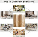 4 Panel Pegboard Wood Room Divider, 5.6Ft Pegboard Display Folding Privacy Screens, Peg Board Display Freestanding for Trade Show Craft Show Home Wall Organizer, Light Brown by CozyNest Decor
