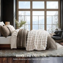 EVERGRACE Ultra Soft Luxury Fluffy Ridgeline Faux Rabbit Fur Throw Blanket, Thick Warm Bubble Throw for Bed, Cozy Plush Reversible Blankets for Couch, Chair, Sofa, Ivory White, 50x60 Inches, 870 GSM by CozyNest Decor