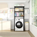 Ulif U8 Mini Laundry Room Storage Organizer, Over the Washer and Dryer Storage Shelves for Laundry Organization, 29.5”W x 17.3”D x 76.2”H, Suit Washing Machine Width within 27.1”, Hold 304 lb, Black by CozyNest Decor