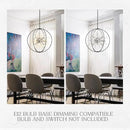 23.6" Black Chrome 12-Light Globe Sputnik Chandelier Modern Adjustable Hanging Ceiling Glass Tube Pendant Light Fixture for Entryway Foyer Staircase Dining Living Room Hallway by CozyNest Decor