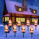 Goothy 2 Sets Santa Christmas Pathway Stakes Lights, 7Ft C7 Outdoor String With 8 Santa Claus Driveway Marker, Connectable Decorations for Yard Garden Walkway by GreenHaven Gardens