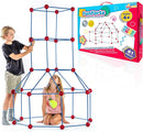 Power Your Fun Fun Forts Kids Tent - 81 Pack Fort Building STEM Toys Kit, Construction Toys Play Tent Indoor and Outdoor Playhouse for Kids with 53 Rods and 28 Spheres (Red, Blue) by TinyTreasures Baby Boutique