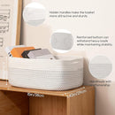 Storage Baskets for Organizing 3 Pack, Woven Baskets for Shelves, Closet Organizer Bins Empty Gift Basket Toy Storage for Toys, Books, Towels, Clothes, 15"x11.42"x6.7", White & Black by TinyTreasures Baby Boutique