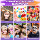 Professional Face Painting Kit for Kids – 42 Color Water Activated Facepaint Makeup Kit, Non-Toxic face Paint with Stencils, Gems, Brushes– for Halloween, Parties, Carnival, School Event & Festivals by TinyTreasures Baby Boutique