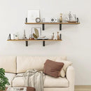 Heimlove Deep Floating Shelves for Wall, 12 Inch Deep Floating Shelves Set of 3, 16W x 12D Wood Wall Shelves, Wide Wood Shelves with Metal Bracket for Living Room, Kitchen, Office, Bedroom - Oak by CozyNest Decor
