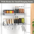 4 Pack Magnetic Spice Rack Organizer for Refrigerator and Oven, Light Gray Fridge Organizers and Storage for Kitchen by CozyNest Decor