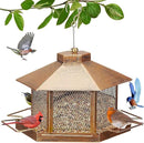 Metal Bird Feeder for Outdoor Hanging, 4.6LB Large Capacity, Garden Decoration - Attracts Wild Birds, Durable Outdoor Bird Feeding Station for Garden Yard Outside Backyard (Extra Large Gold) by GreenHaven Gardens