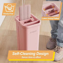 JOYMOOP Pink Mop and Bucket with Wringer Set for Home, with 3 Reusable Microfiber Mop Pads, Hands-Free Self-Cleaning System, Suitable for Floor Cleaning and Wall Cleaner by CozyNest Decor