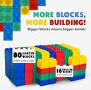 Big Blocks for Kids Ages 4-8, Indoor & Outdoor Blocks for Kids Jumbo Games, Large Building Blocks (96 PC) Standard Set by TinyTreasures Baby Boutique