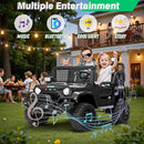 2 Seater Ride On Car Truck with Remote Control XL, Kids 24V Battery Powered Electric Vihicle w/21 in Seat, 3 Speeds, 2WD/4WD Switichable, Shock Absorbers,Bluetooth, Flower, Gift Choice by TinyTreasures Baby Boutique