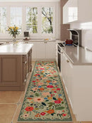 Runners for Hallways Kitchen Runner Rug Non Slip 2'x 10' Long Washable Rugs with Rubber Backing Soft Floral Carpet Runner for Hallways, Kitchen, Laundry, Bedroom, Bathroom(Green) by CozyNest Decor