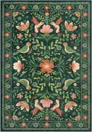 Moynesa Boho Bird 6x9 Area Rugs, Washable Ultra-Thin Dark Green Rugs for Living Room, Soft, Low Pile, Indoor Boho Large Throw Carpet for Bedroom Dining Room Under Table Office Playroom by TinyTreasures Baby Boutique