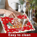 Christmas Placemats Set of 6 Christmas Retro Gingerbread Plastic Table Mats Xmas Bakery Gingerbread House Place Mats Winter Holiday Table Decoration for Indoor Outdoor Party Kitchen Dining by CozyNest Decor