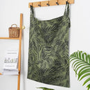 Linen Hanging Laundry Bag, 100% Linen Leaf Print Over The Door Laundry Hamper with Buttons and Zipper, Space Saving Door Hampers for Laundry Dirty Clothes Home Travel, Green, 19.7x27.5inches by CozyNest Decor