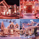 Brightown C9 LED Christmas String Lights, 66ft 100 LED Waterproof Strawberry String Lights, Plug-in Extendable Green Wire Lights String for Outdoor Outside Patio Party Decoration, Red and White by GreenHaven Gardens