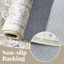 jinchan Hallway Runner Rug 3x7 Machine Washable Runner Rug Taupe Vintage Floral Design Non-Slip Low Pile Ultra-Thin for Kitchen Laundry Room Bedroom Farmhouse (3‘x7',Taupe) by TinyTreasures Baby Boutique