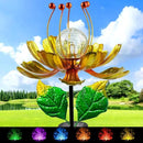 Solar Wind Spinner, 38 Inch Metal Stake Yard Spinners,Solar Powered Multi-Color LED Glass Ball with Kinetic Wind Sculpture Spinner Windmills for Yard by GreenHaven Gardens