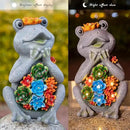 Frog Solar Figurine Light Statue Outdoor Gardening Gifts Decoration Garden Frogs Yard Decor Lamp With 8 Led Lights And Succulent Waterproof Patio Lawn Decor Housewarming Frog Gifts For Women by CozyNest Decor