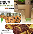 Bamworld Plant Stand with Grow Lights for Indoor Plants Wood Plant Shelf 4 Tier Large Flower Stand for Mutiple Plant Holder Rack for Patio Living Room Balcony by GreenHaven Gardens