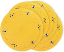 Whaline 4Pcs Round Placemats Bee Sunflower Embroidered Place Mats Bee Floral Dinner Table Mats for Home Spring Summer Holiday Birthday Baby Shower Party Decor by CozyNest Decor