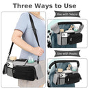 Accmor Universal Stroller Organizer with Insulated Cup Holder Detachable Phone Bag and Shoulder Strap,Stroller Bag Caddy Organizer Fits for Uppababy, Baby Jogger, Britax Strollers by TinyTreasures Baby Boutique