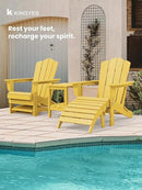 KINGYES Folding Adirondack Ottomans Set of 2 for Adirondack Chair, Yellow by CozyNest Decor
