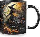 Personalized Witch Accent Cup - Halloween Coffee Mug With Names for Women, Custom Witchy Gift for Her and Girls by TinyTreasures Baby Boutique