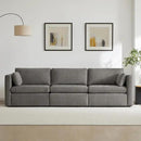 CHITA Oversized Modular Sectional Convertible Fabric Sofa Set, FSC CertifiedExtra Large Sectional Deep Seat Couch for Living Room,112 inch Width,3 Seat Modern Modular Sofa, Grey by CozyNest Decor