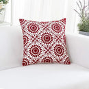 HWY 50 Red Decorative Throw Pillow Covers 18x18 Inch, Pack of 2 Embroidered Cotton Farmhouse Cushion Cover Pillow Case for Sofa Couch Living Room Bed Bedroon, Little Sunflower Design by CozyNest Decor