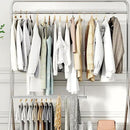 STORAGE MANIAC Hanging Closet Rod, Adjustable Width and Height Closet Hanging Organizer, Space-Saving Clothes Hanging Bar, Closet Extender Hanging Rod Double Closet Hanging Rod, 2 Pack Chrome by CozyNest Decor