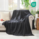 EMME Cotton Muslin King Blanket Bed Layering Breathable Gauze Blanket Soft Lightweight Blankets Adults (Black, 108"x90") by CozyNest Decor