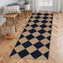 Lahome Checkered Easy Jute Runner Rug, 2x6 Kitchen Mats for Floor Washable Entryway Runner, Checkerboard Black Indoor Outdoor Carpet for Hallway 6ft Entry Laundry by CozyNest Decor