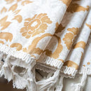 Sutuo Home Boho Curtains 63 Inches Length for Bedroom Living Room, Printed Moroccan Cotton Linen Rod Pocket Rustic Farmhouse Bohemian Tassels Window Treatment, 1 Panel 59" W x 63" L, Brown Damask by CozyNest Decor