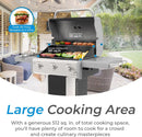 Kenmore 3-Burner Propane BBQ Grill, 30,000 BTUs Gas Grill with Cast Iron Cooking Grates, Folding Side Tables & Wheels, Outdoor Grill with Tool Hooks, Black by GreenHaven Gardens