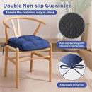 Chair Cushions, Dining Chair Cushions, Tufted Indoor Chair Pads, Set of 2, Navy Blue, 16.5'' x 16.5'' x 3.5'' by GreenHaven Gardens