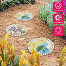 Garden Stepping Stones Set of 2 Butterfly Outdoor Garden Decor 10 inch Round Decorative Stones Pavers for Garden Walkway Landscaping, Hummingbird Gifts (N6-YYD334) by CozyNest Decor