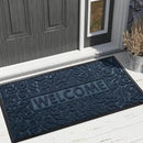 Yimobra Door Mat Indoor Outdoor Entrance, Non Slip Welcome Front Doormats, Heavy Duty Rubber Backing, Stain and Fade Resistant, Low Profile, Easy Clean Patio Garage Floor Mats, 47 x 32, Blue by CozyNest Decor