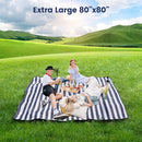 sapsisel 80”x 80” Picnic Blanket Extra Large, Waterproof and Foldable Beach Blanket, 3-Layer Outdoor Blanket for 6 to 8 Adults, for Camping, Park, Beach, Grass, Indoors… by TinyTreasures Baby Boutique