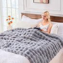 BENVWE Fluffy Faux Fur Throw Blanket for Couch, Soft Plush Thick Cozy Fuzzy Luxury Minky Bubble Blanket for Home Living Room Decor Gift for Women, Light Grey, 63" x 80", 1100GSM by CozyNest Decor