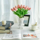 Mandy's Artificial Tulips 20 Stems Dusty Pink PU Faux Flowers for Wedding Home Decor 13.5 Inch by CozyNest Decor