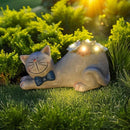 Cat Garden Figurines Outdoor Decor Solar Statue with LED Lights for Patio Lawn Yard Art Decoration Housewarming Garden Gift by GreenHaven Gardens