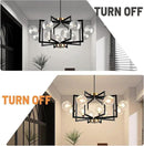 12 Light Black Farmhouse Chandelier Geometric Metal Dining Room Light Fixture Height Adjustable Black Chandeliers for Dining Room Clear Glass Farmhouse Industrial Pendant Lights for Bedroom, Entryway by CozyNest Decor